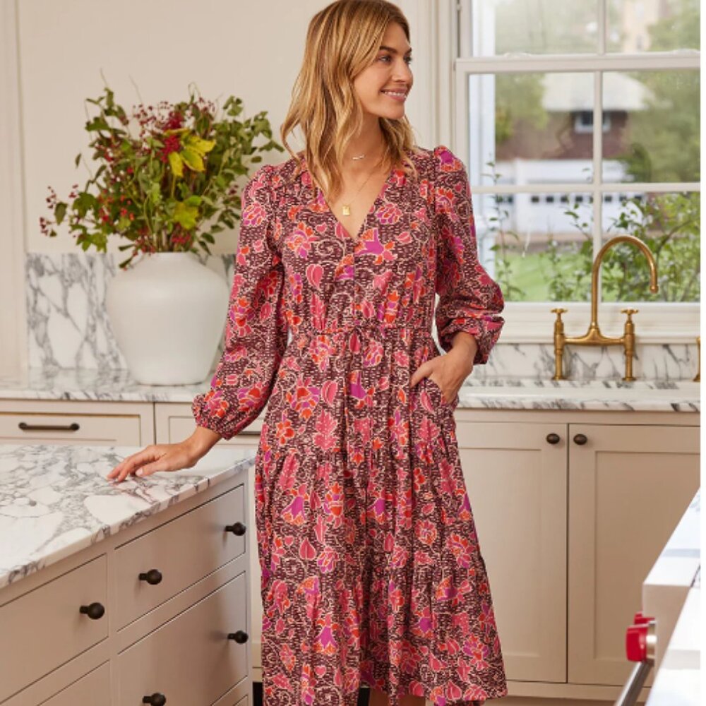 Summersalt Countryside Poplin Button Down Midi Dress 1X